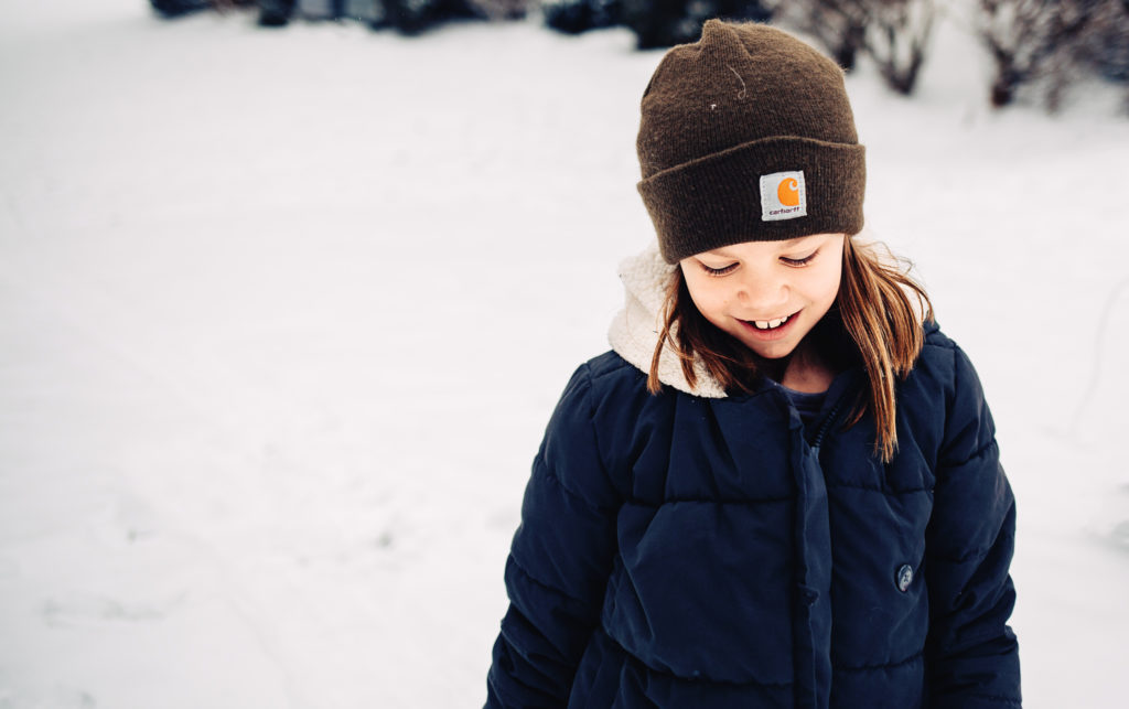 little girl in the snow